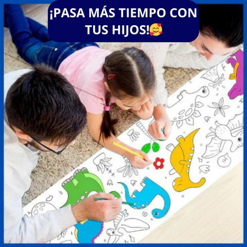 🌈 Rollo Gigante para Colorear de 3 Metros | Diversión y Creatividad sin Límites