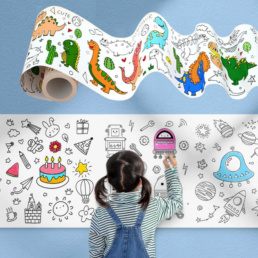 🌈 Rollo Gigante para Colorear de 3 Metros | Diversión y Creatividad sin Límites